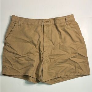 ASOS Design Khaki Camel Tan Longline Cotton Shorts Size 14 NWT